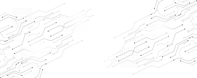 Grau-weißes technologie-hintergrundbild liniendesign für kommunikationsverbindungen in digital