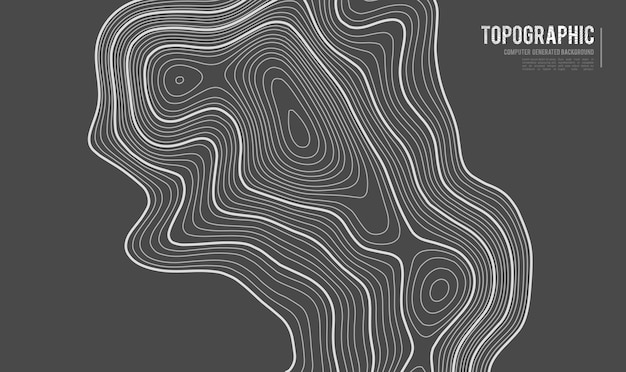 Graue Konturen Vektortopographie geographische Bergtopographie Vektorillustration topographisches Patte