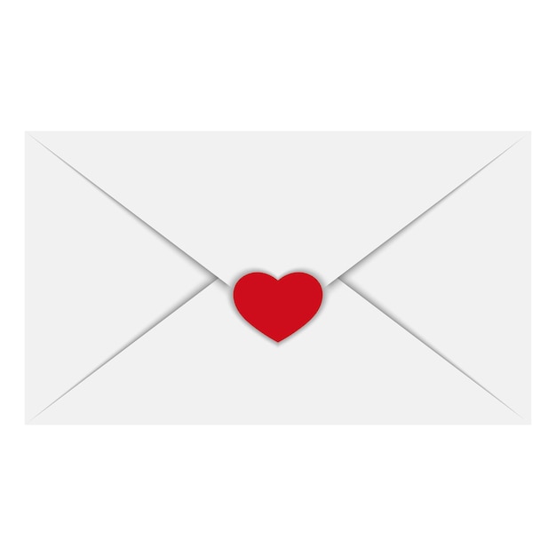 Grauer geschlossener Umschlag mit Herz-Valentinstag