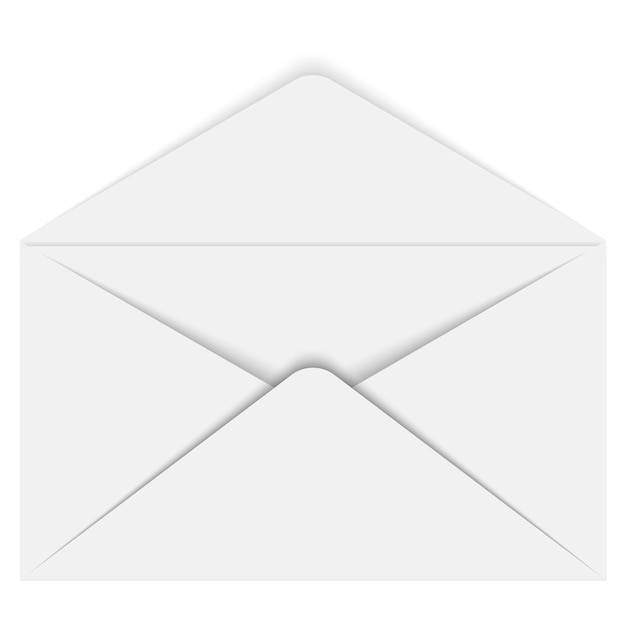 grauer offener Umschlag für Brief, Postkartenvektor