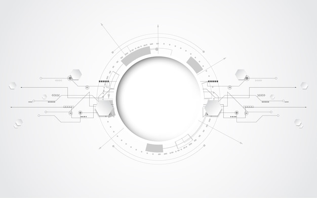 Vektor grauer weißer abstrakter technologiehintergrund