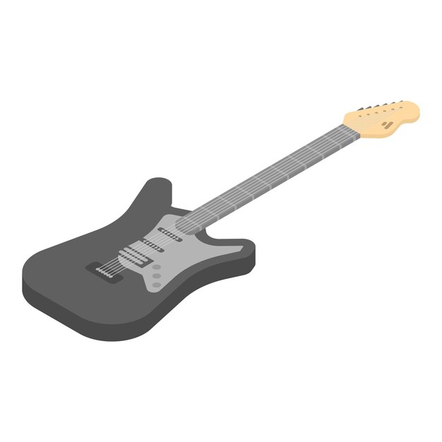 Vektor graues e-gitarren-symbol isometrisches symbol des grauen e-gitarren-vektorsymbols für webdesign isoliert auf weißem hintergrund