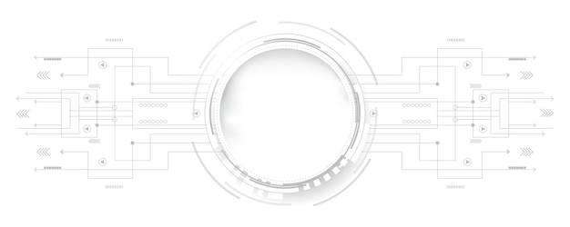 Grauweißer abstrakter technologiehintergrund hi-tech digital connect communication high technology