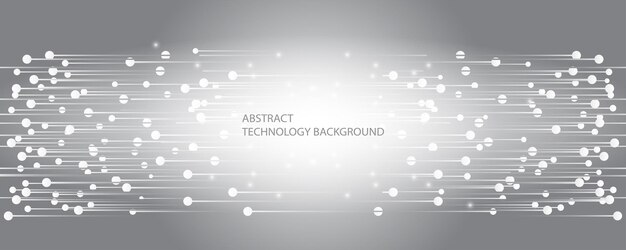 Grauweißer abstrakter Technologiehintergrund, Hi-Tech-Digitalverbindung, Kommunikation, Hochtechnologie