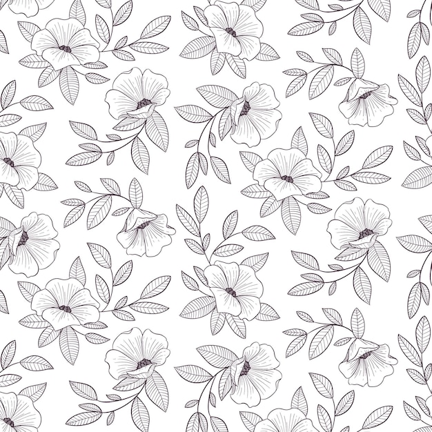 Gravur handgezeichnetes botanisches Muster