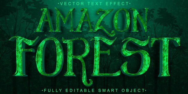 Green Amazon Forest Vector Vollständig bearbeitbares Smart Object Text-Effekt