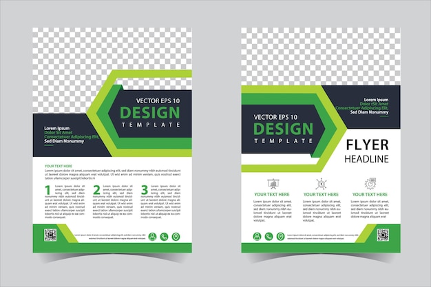 Green business jahresbericht broschüre flyer design vorlage vektor broschüren-cover-präsentation