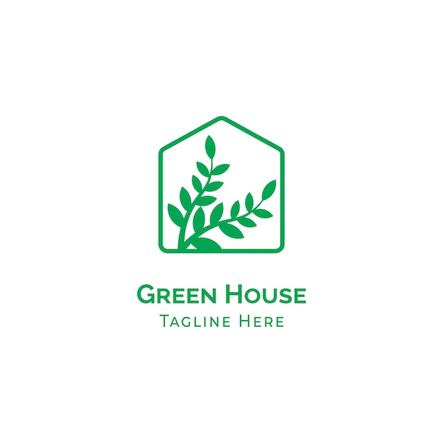 Green leaf plant house home logo vektor-design-vorlage