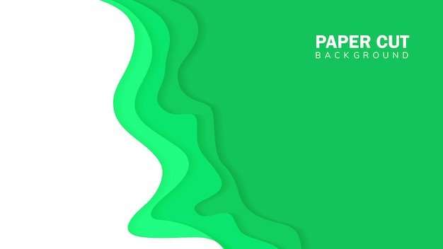 Green paper cut wave shapes entwerfen geschichtete kurven für business-präsentationen flyer poster