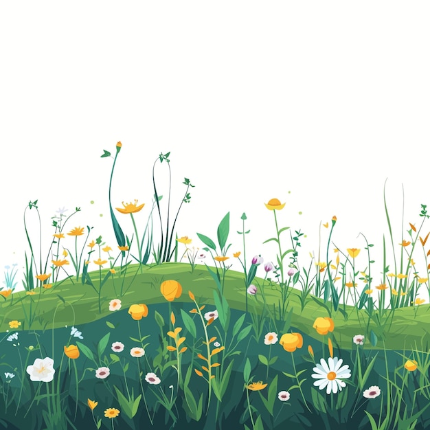 Green Spring meadow with wildflowers 81