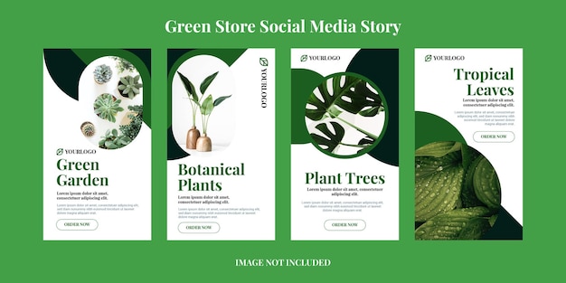 Vektor green store social-media-story