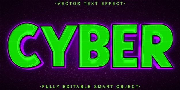 Green Tech Cyber Vector vollständig bearbeitbares Smart Object Text-Effekt