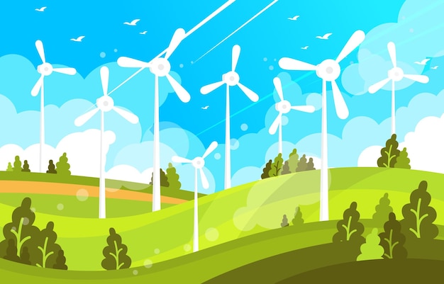 Green Technology Windmühlenlandschaft