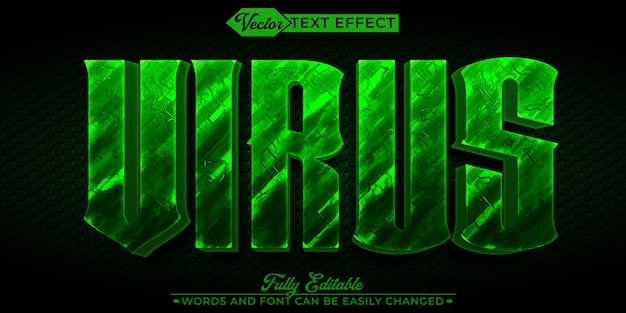 Green Virus Vector Editable Text Effect Template