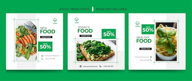 Green White Food Social Media Banner Vorlage Design.