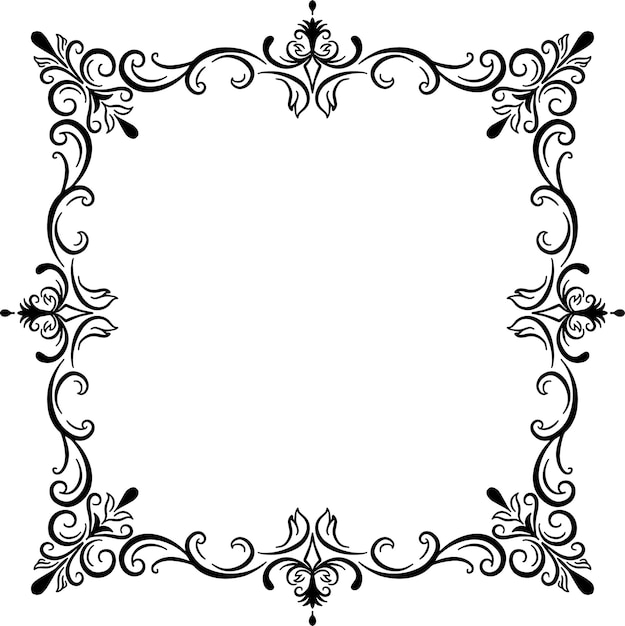 Grenze Vintage Ornament Florest Einfache Vektor Hochzeit