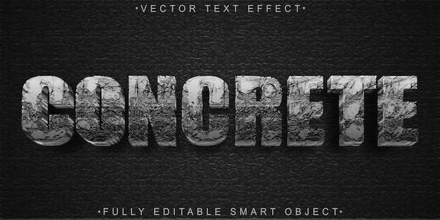 Grey Worn Concrete Vector Vollständig bearbeitbares Smart Object Text-Effekt