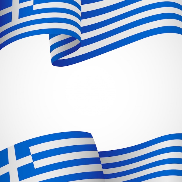 Griechische flagge auf weiß