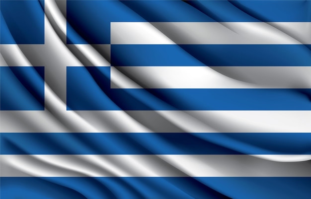 Griechische Nationalflagge, die realistische Vektorillustration weht