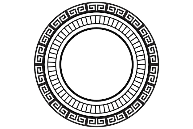 Griechische schlüsselmuster-designkunst des schwarzweiss-freien vektors
