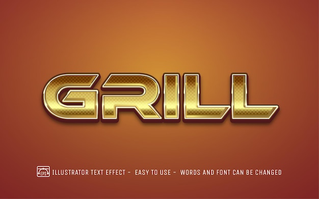 Grill 3d gold - bearbeitbarer texteffektstil