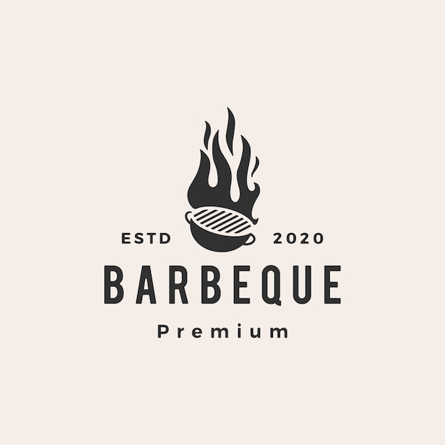 Vektor grill holzkohlegrill hipster vintage logo symbol illustration