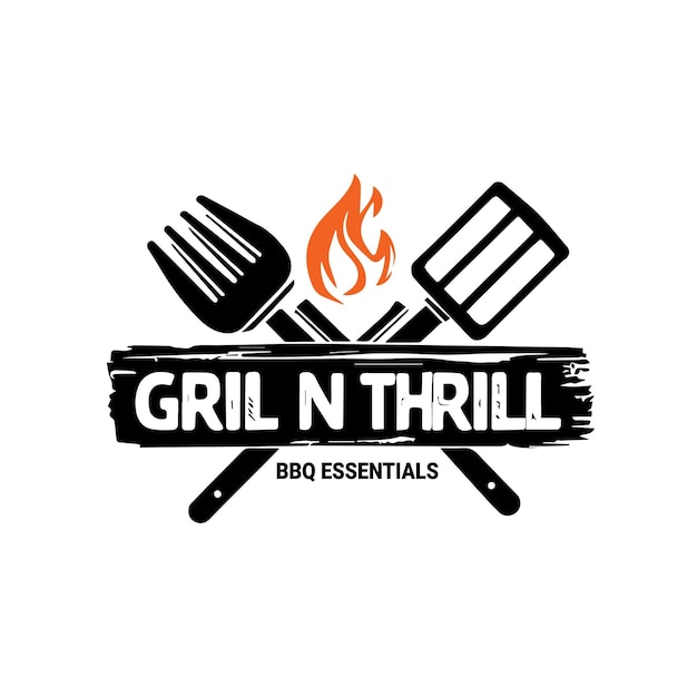 Grill n thrill-logo mit bbq essentials