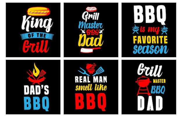 Grill-t-shirt-designpaket. grill-vektorgrafiken. grill-grill-typografie. bbq-svg-bundle