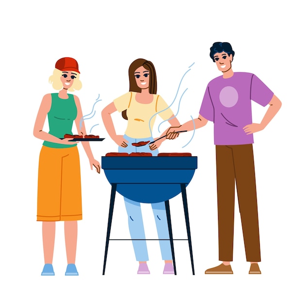 Grillgrill mit Freunden Vektor