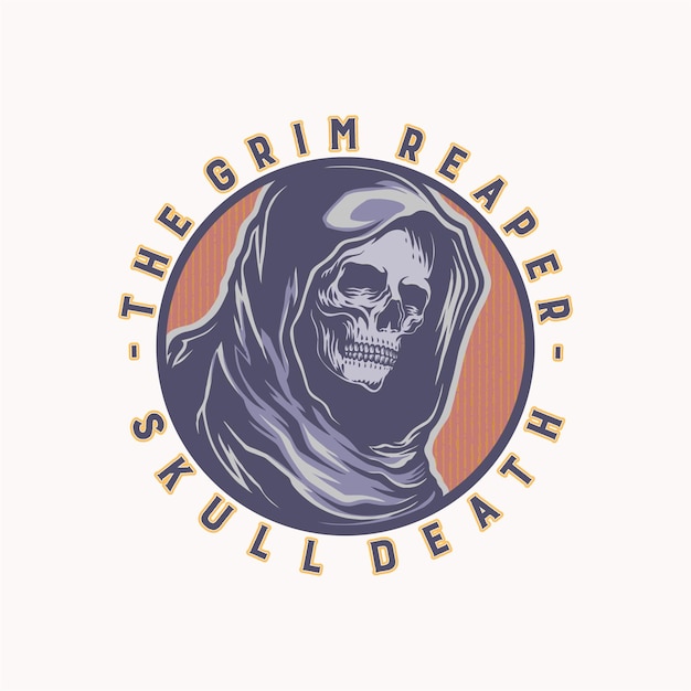 Vektor grim reaper head vintage-logo