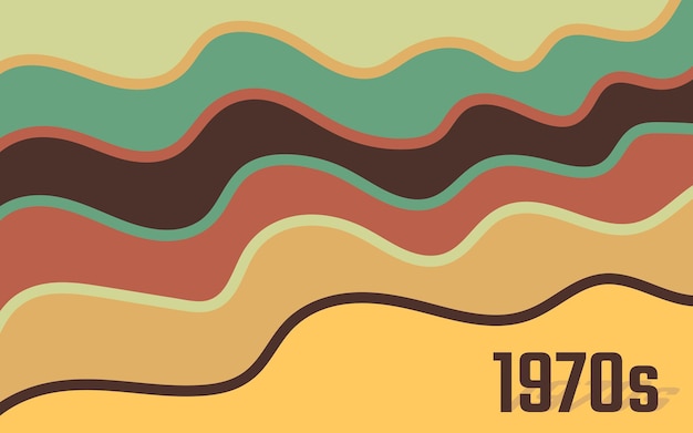 Vektor grioovy psychedelische wellen hintergrund für musikplakatdesign retro-psychedelisches muster der 1970er jahre