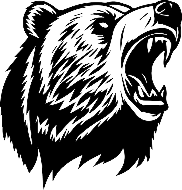 Vektor grizzlybär-monogramm-logo monochrom-design-stil