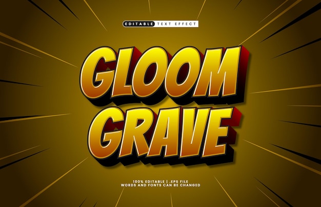 gröbliche redigierbare Texteffekt mit einem Spiel- und Horror-Text-Stil