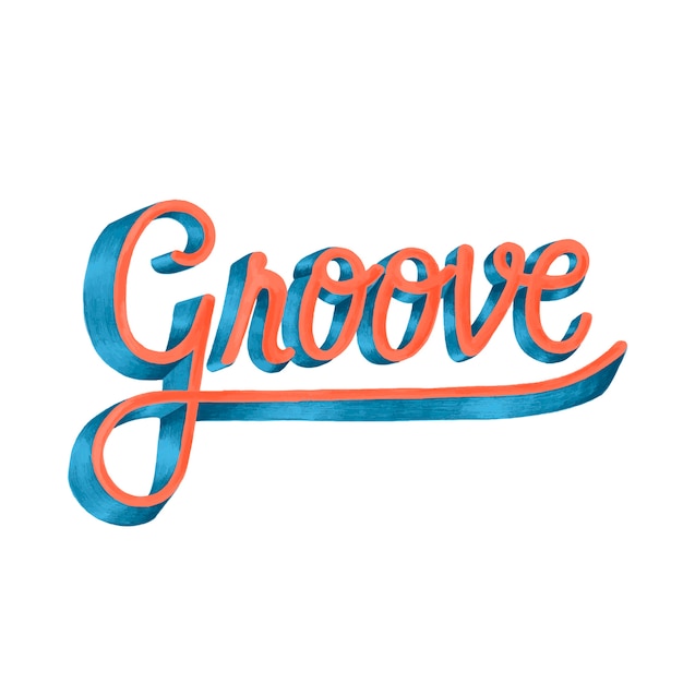 Groove motivierende wort typografie design