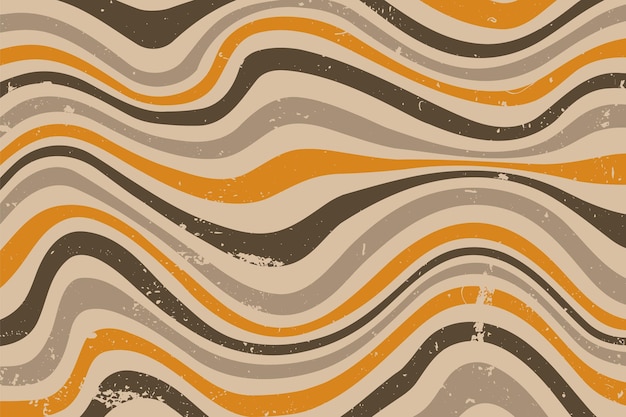 Groovige Hippie-70er-Hintergründe mit Wellenstrudelmuster