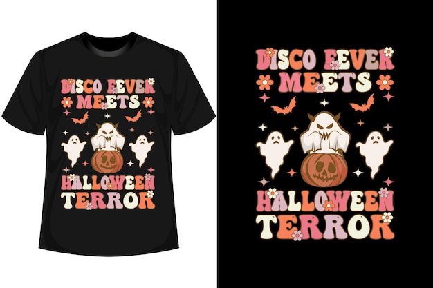 Vektor grooviges halloween-t-shirt-design