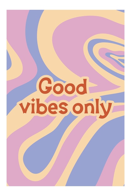 Grooviges poster im cartoon-stil mit slogan und blumengänseblümchen grooviger blumenhintergrund retro 60er 70er psychedelisches design abstrakte hippie-illustration