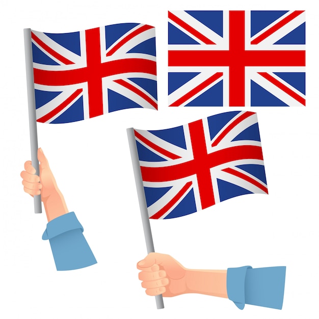 Großbritannien flagge in hand gesetzt