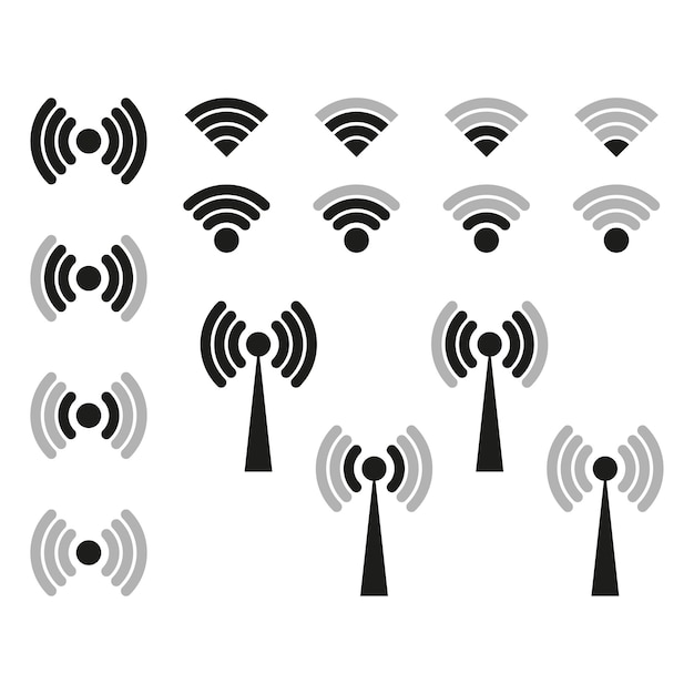 Große Auswahl an WLAN- und WLAN-Symbolen Beste Sammlung Vektorillustration