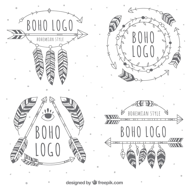 Vektor große boho logos mit verschiedenen designs