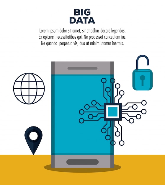 Große datentechnologie infographic