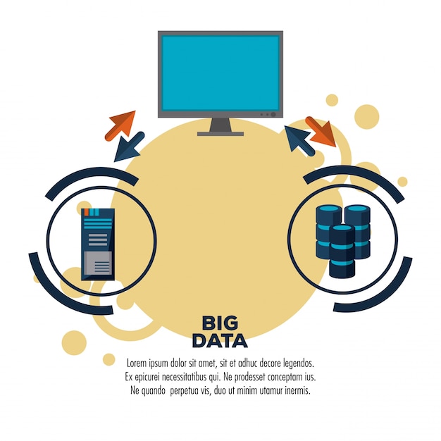 Große datentechnologie infographic