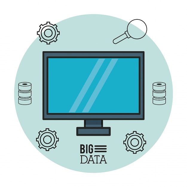 Vektor große datentechnologieikone