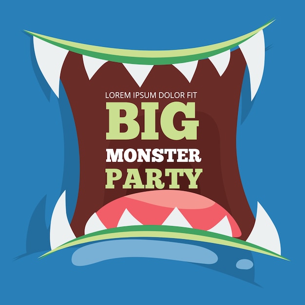 Große monsterpartyfahne mit monster