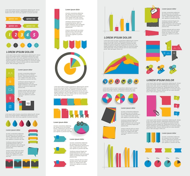 Vektor große sammlung flacher infografik-elemente.