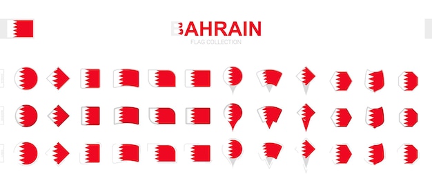 Große Sammlung von Bahrain-Flaggen in verschiedenen Formen und Effekten