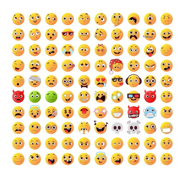 Große sammlung von emoticons