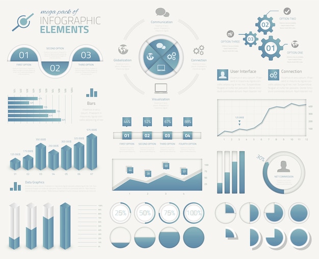 Vektor große sammlung von modernen business infographik vektorelemente