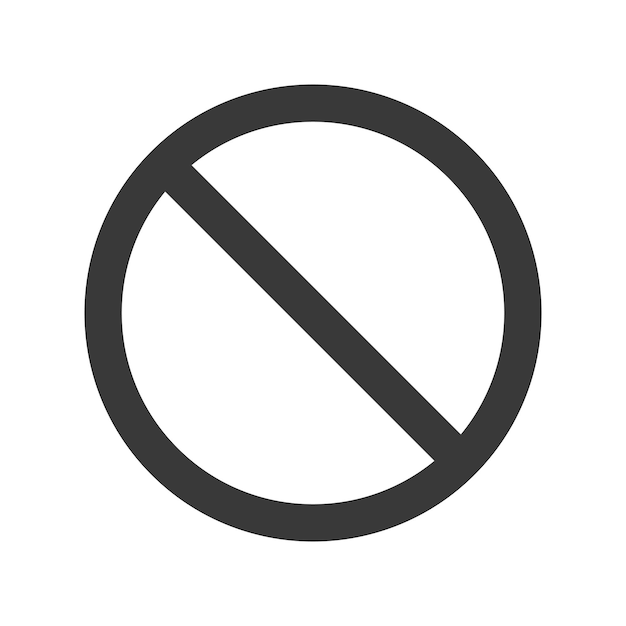 Vektor große schwarze graue nicht runde kreis gekreuzt zeichen nicht etwas tun stoppen oder verboten isoliert