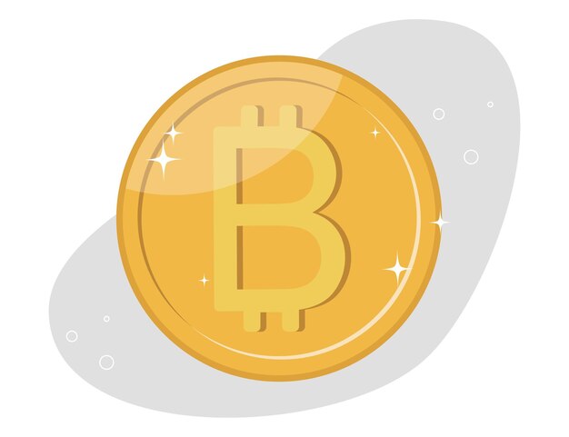 Großer bitcoin im flachen stil
